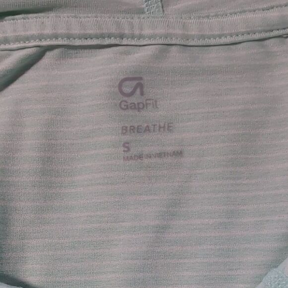 GapFit Breathe Mint Green Hooded Long Sleeve Top Ladies Small - Picture 3 of 7